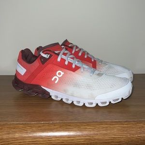 On “CloudFlow” Running Shoes | White & Red | Size 8 W